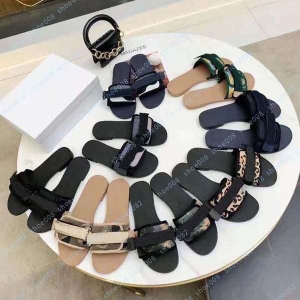 

luxury flat sandal design embroidery black slippers shallow beach leisure indoor lace lock box full set of accessories 35-41 shoe008 4-43