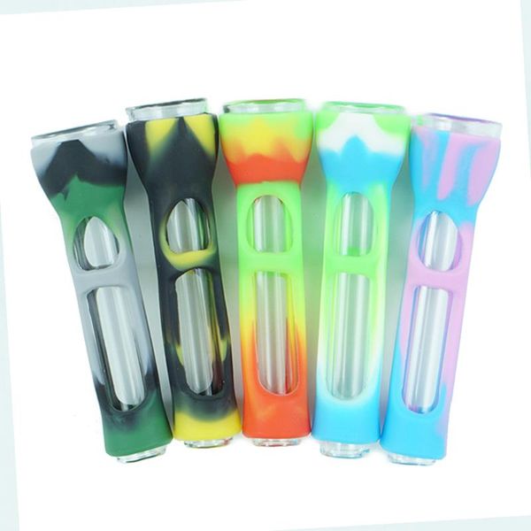 

storage bottles & jars 5pcs silicone smoking pipe glass