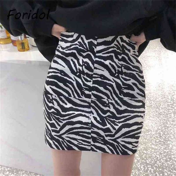 

zebra print short skirts women fashion clothes mini bodycon skirt bottoms spring summer 210427, Black