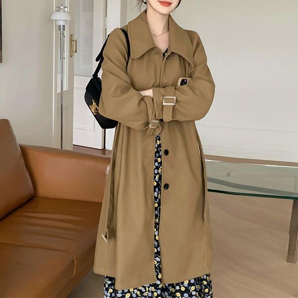 

women's wool & blends black coat women 's autumn and winter windbreaker mid-length hepburn style small woolen spring