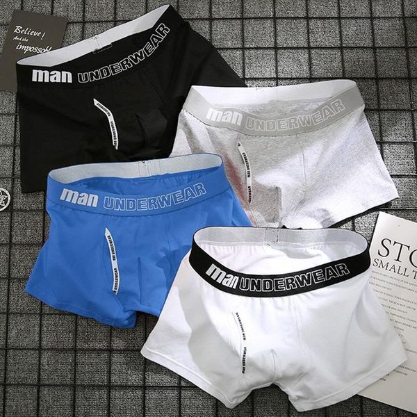 

underpants boxer mens underwear men cotton male pure panties shorts comfortable solid sexy, Black;white