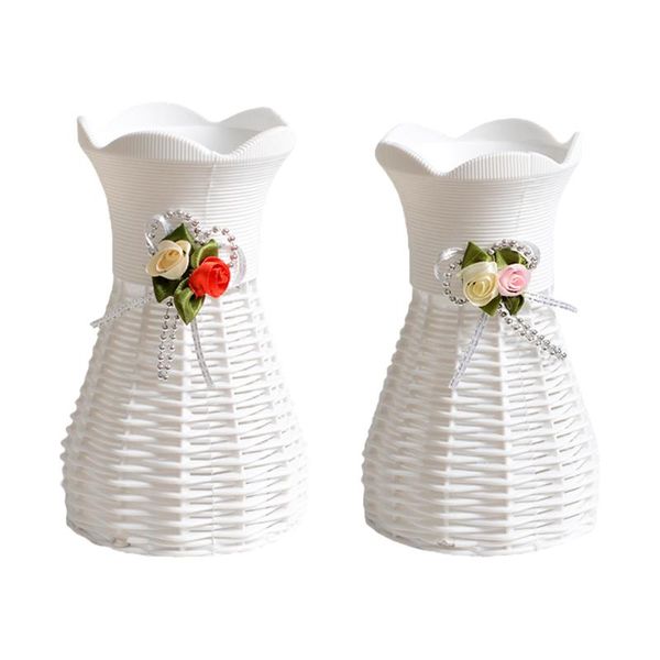 

vases 2pcs room upholstery vase plastic craft ornament household (random style)