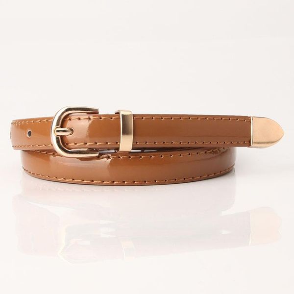 

belts ladies small belt fashion simple all-match candy color patent leather decorative women trousers women's, Black;brown