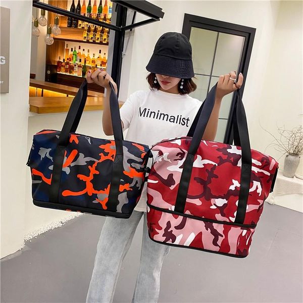 

duffel bags fashion women's travel suitcases bag camouflage gym sports fitness for girls large waterproof outdoor handbags tote 2021