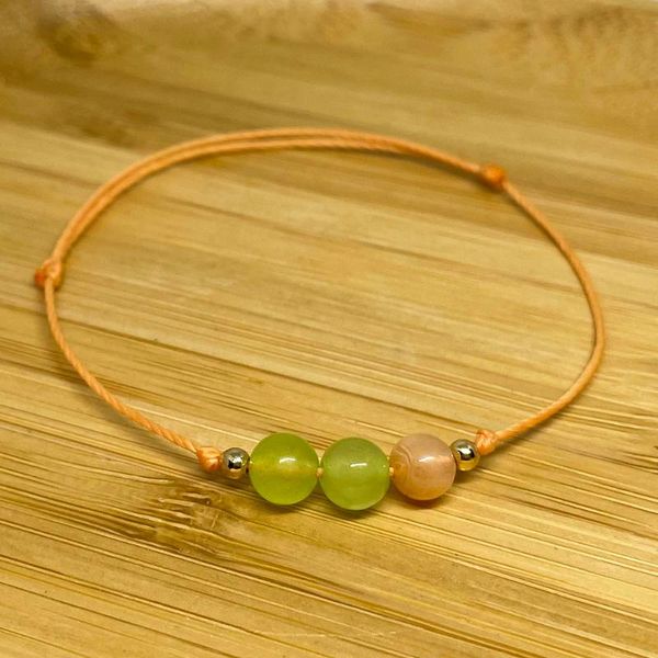 

charm bracelets green agate rope for women handmade gold plated natural stones decorations jewelry original gifts to friends wholesale, Golden;silver