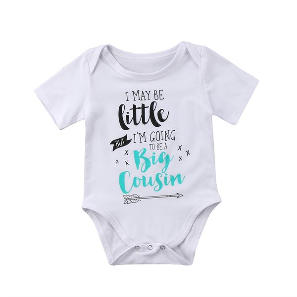 

for baby clothes i may be little but im going to be a big cousin short sleeve baby bodysuit, White
