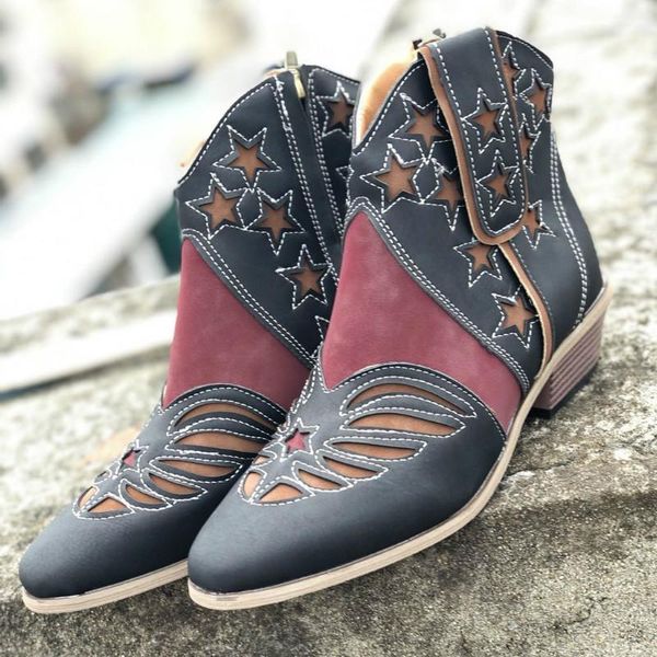 

boots 2021 women ankle shoes vintage pu leather booties gladiator plus size woman female mujer sapato feminino, Black