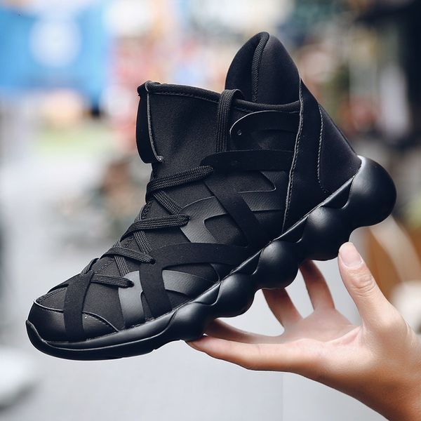 

2021 spring high large with trendy men's sneakers running sho, Black