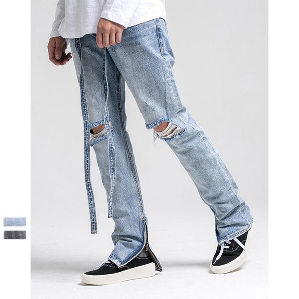 

men's jeans high street pair of clothing leisure trousers, Blue
