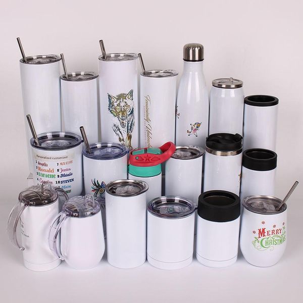 

30oz 20oz 12oz 10oz blank sublimation mugs stainless steel tumbler skinny straight travel tumblers mug coffee cup water bottle with lid