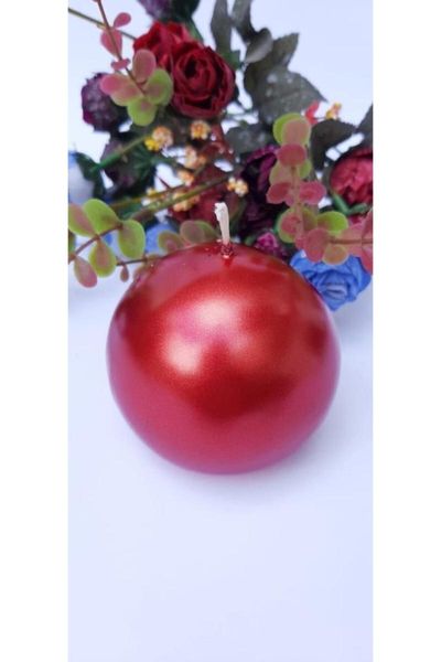 

ball candle leaf maroon (7cm) round candles