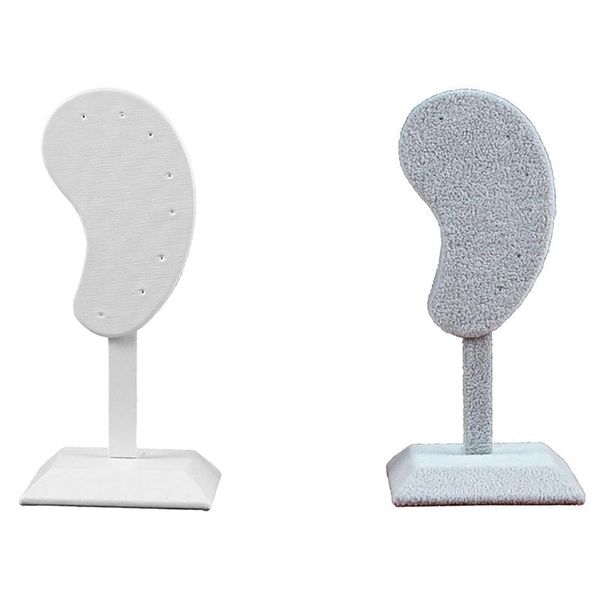 

jewelry pouches, bags 2x earring display stand multi-color microfiber holder ear clip stud stand-gray & white, Pink;blue