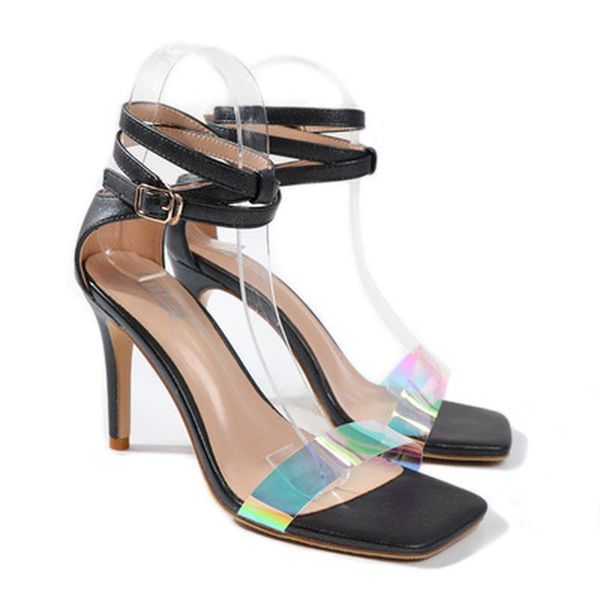 

dress shoes female sandal strappy heels 2021 women's ladies summer large size all-match girls stiletto high fashion beige, Black