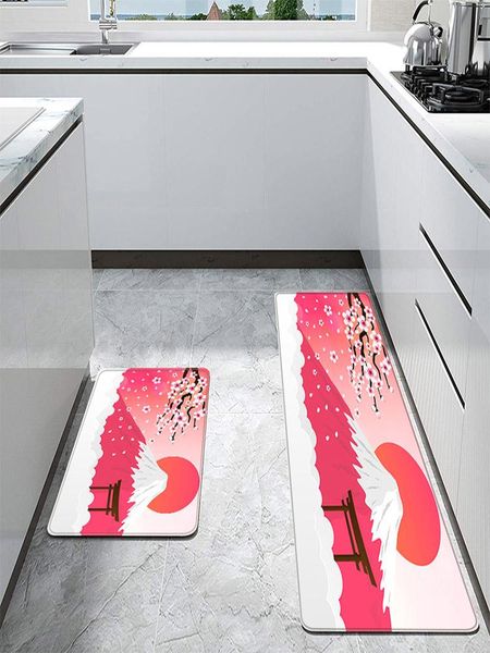 

carpets nordic kitchen carpet bedroom doormat entrance home hallway floor mat 3d landscape pattern bathroom anti-slip absorb water rug