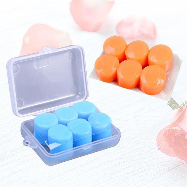 

box/12 pair of silicone swimming ear plugs ergonomic underwater waterproof diving earplugs for adults children (orange, b pool & accessories