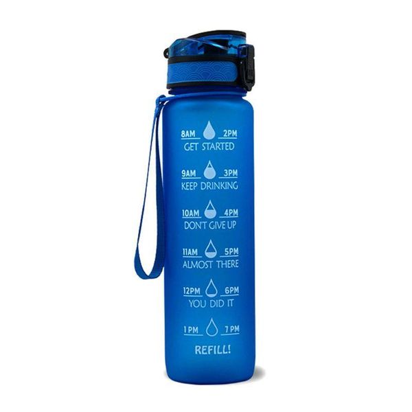 

water bottle large capacity sports with time marker plastic bouncing cover cup