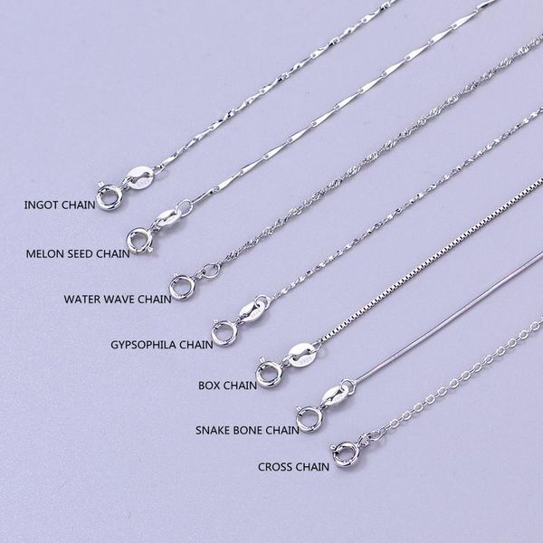 

chains s925 silver necklace box chain yuanbao melon seeds water wave starry snake bone cross female clavicle matching