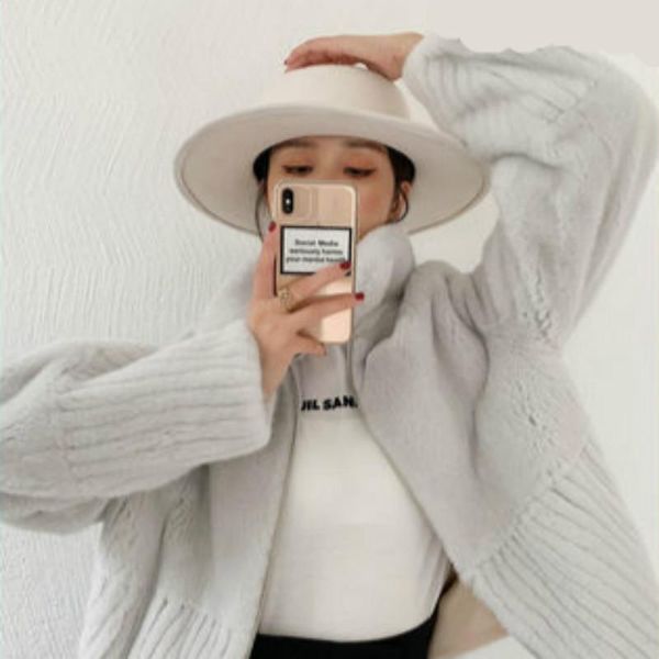 

women's fur & faux mink coat female whole short inlaid leather, Black