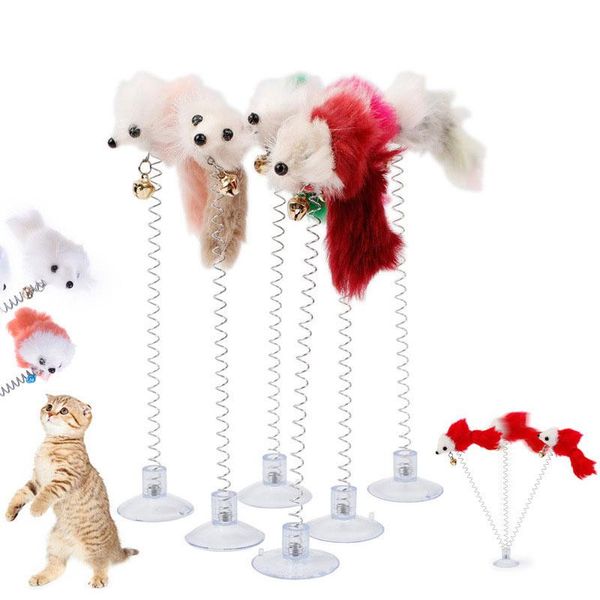 

cat toys elastic feather funny false mouse sucker for playing pet toy products