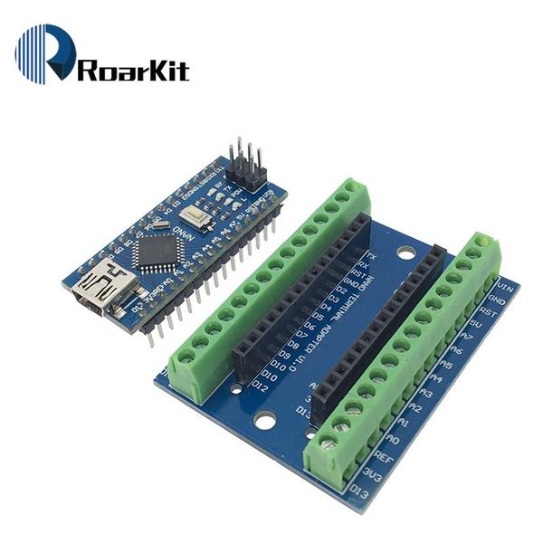 

integrated circuits 1pcs nano v3.0 3.0 controller terminal adapter expansion board io shield simple extension plate for arduino avr atmega32