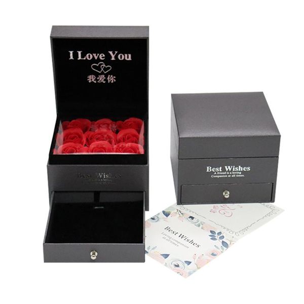 

gift wrap valentines day preserved flower box high-end creative jewelry packaging ring necklace