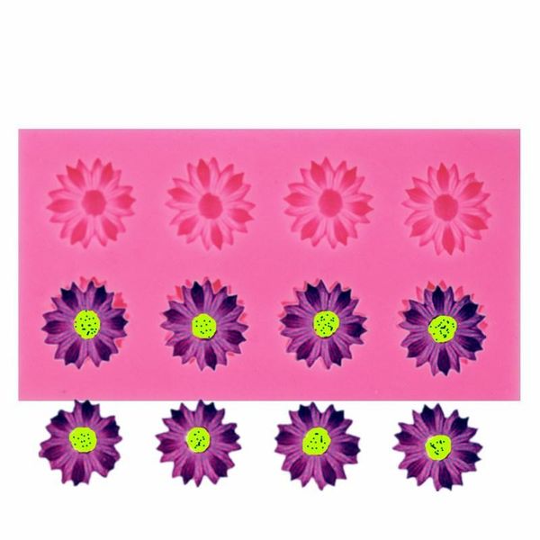 

baking & pastry tools 8 hole daisy flower petals fondant cake molds decoration soap chocolate mould for tool