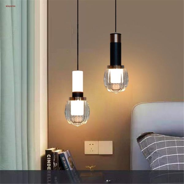 

pendant lamps nordic modern simplicity cylindrical glass led lights for dining room bedside interior decorative hanging lamp luster