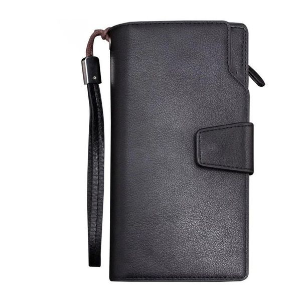 

wallets 2021 men's clutch bag style glossy leather retro buckle mobile phone multi-function large-capacity wallet luxury design, Red;black