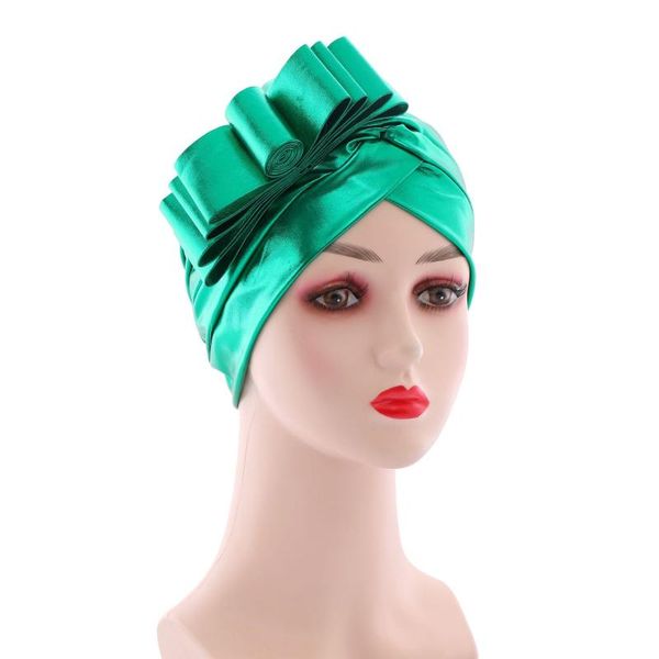 

beanie/skull caps fashion muslim beanie turban hat milk silk bronzing ingot flower headwear party cap tb-347, Blue;gray