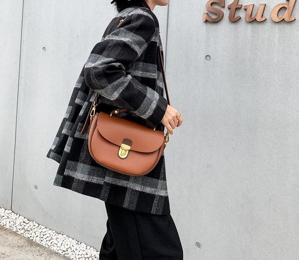 

evening bags all- leather saddle niche design sense handbag messenger bag women