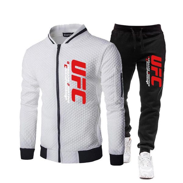 

men's tracksuits 2021 brand sportswear casual hoodie two-piece zipper sweatshirt + pants sports suit plus 3xl, Gray