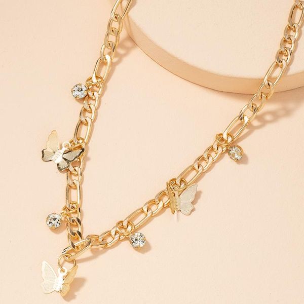 

pendant necklaces luxury fashion creative butterfly clavicle chain necklace gold color for women jewelry accessories gift, Silver