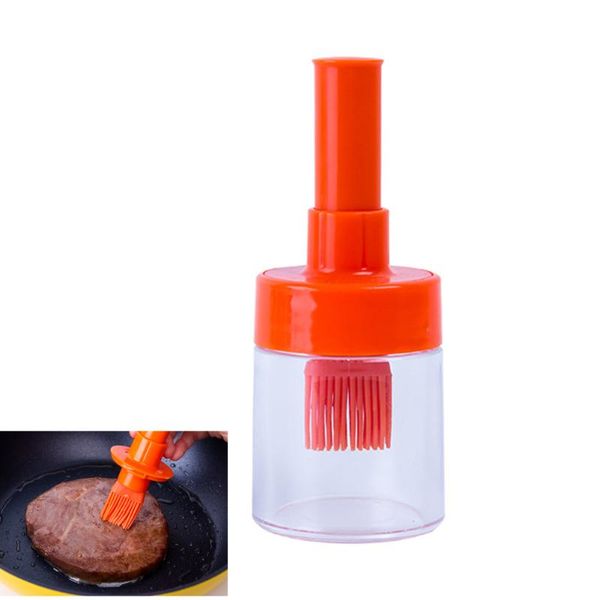 

tools & accessories kitchen silicone oil brush with lid and bottle bbq grill can heat-resistant basting barbecue baking seasoning brushes