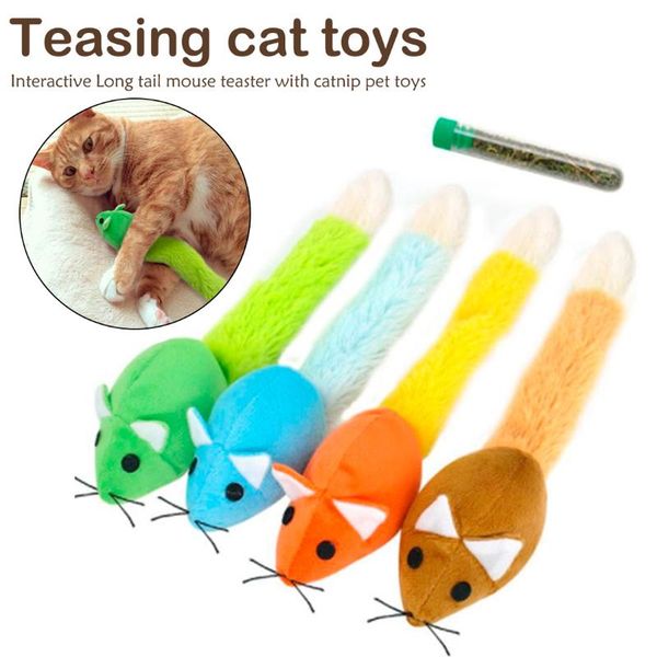 

cat toys 1pcs long tail mouse teaster funny pet trainning playing