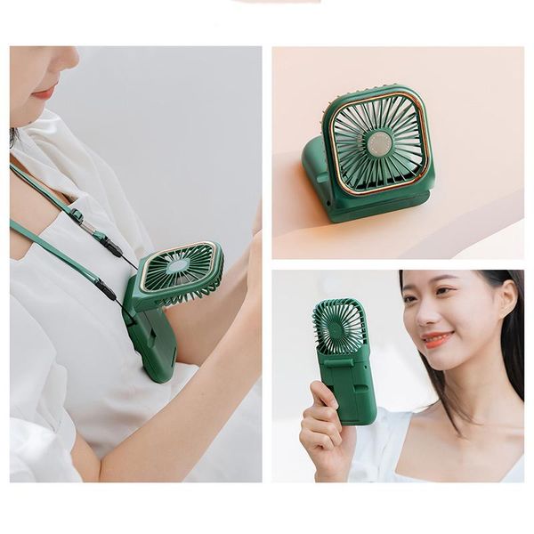 

electric fans hanging neck mini portable folding usb small fan mute handheld deskair cooler charge home office desk outdoor travel