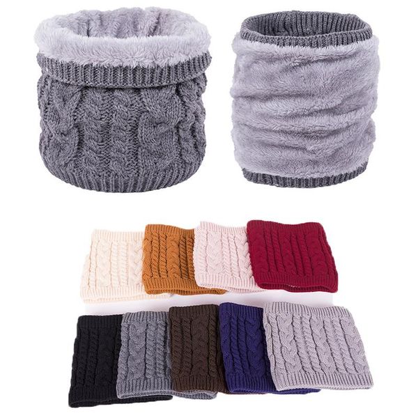 

scarves winter scarf men women warm plush ring solid color neck, Blue;gray