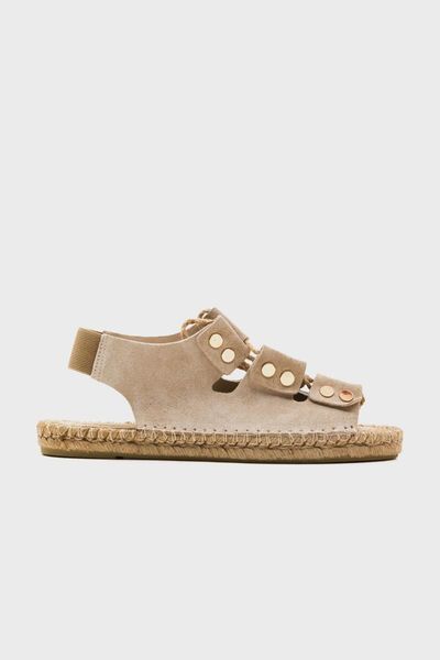 

sandals 2104 genuine leather beige suet women, Black