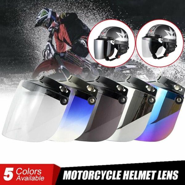 

motorcycle helmets 1 x visor lens wind shield helmet sun 3-snap full open face flip up down