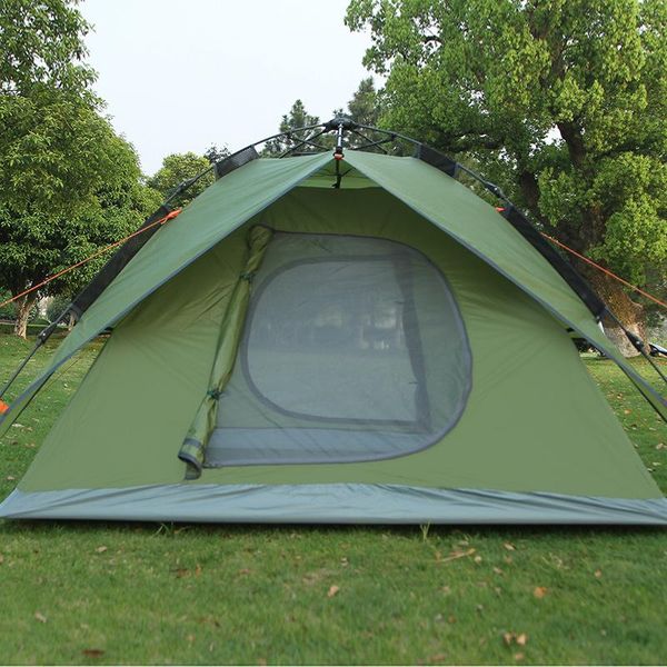 

ultralight portable waterproof breathable damp-proof 3-4 person quick automatic opening double layer outdoor camping tent 3color tents and s