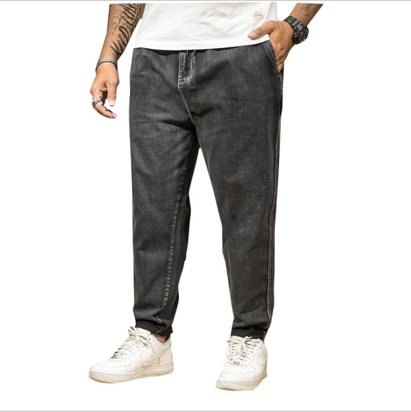 

men's pants autumn style plus size loose trousers fashion multi-pocket fat overalls men g2029, Black