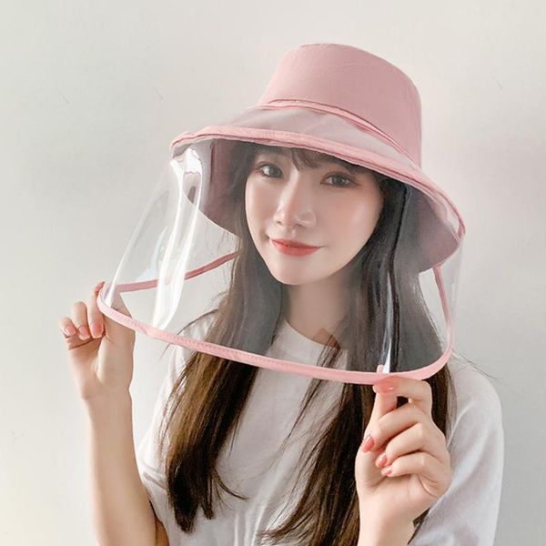 

wide brim hats big girls teenage bucket hat with transparent face windproof women solid casual cap sun protection outdoor ladies, Blue;gray