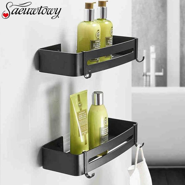 

bathroom shelves rack black chrome silver home el toilet square nordic wall-mounted storage punch /