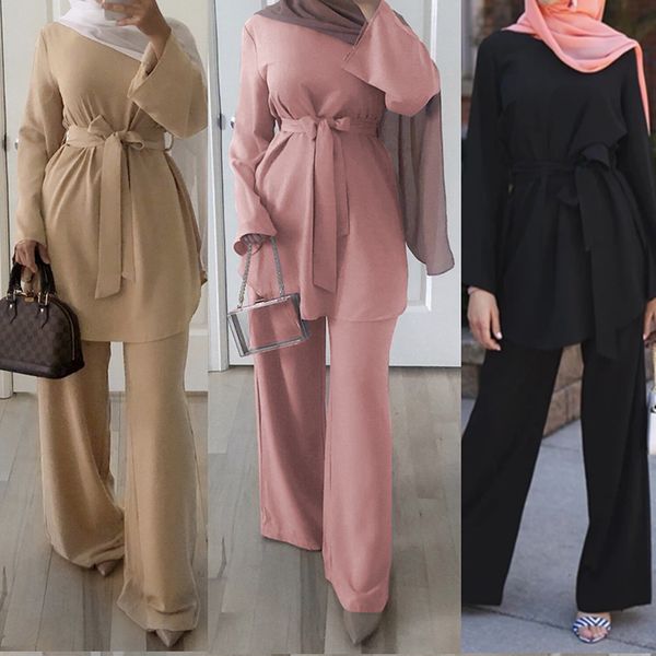 

aid mubarek dubai abaya hijab muslim dress women kaftan turkish islam clothing ramadan eid robe femme ete musulmane 2 pieces set, Red