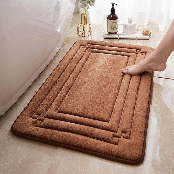 

bath mats memory foam bathroom mat carpets geometric toilet rugs non-slip water absorption doormat for washable 50x80cm