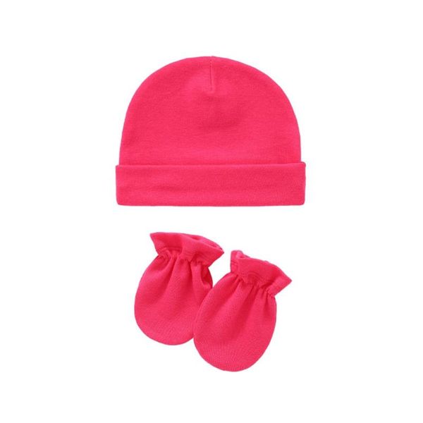 

baby infants anti-scratching cotton gloves + hat set born mitten cap kit gift y1qf caps & hats, Yellow