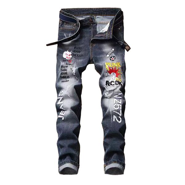 

men's jeans light arrival stoashed full length stripe regular zipper fly embroidery straight mid jean biker men mecv, Blue