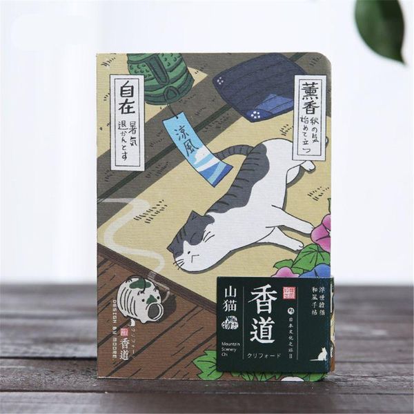 

cute creative japanese cat notebook planner agenda diary hard cover drop notepads, Purple;pink