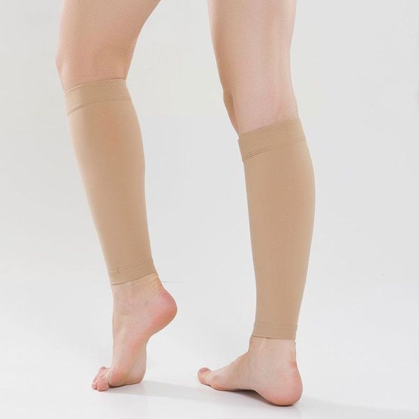 

sports socks 1 pair outdoor running men women elastic solid color lower leg pressure sock compression stockings kh889, Black