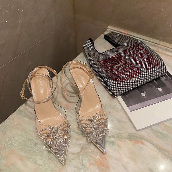 

sandals rhinestone 2021 women's female shoe high heels girls bow summer comfort beige high-heeled stiletto butterfly-knot ba, Black