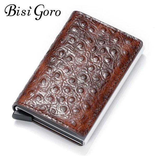

card holders bisi goro rfid holder men wallets money bag male vintage black short purse 2021 up wallet mini solid, Brown;gray